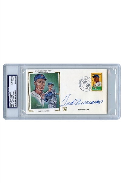 6/11/1983 Ted Williams Autographed & Encapsulated First Day Cover (JSA • PSA/DNA Graded Authentic)