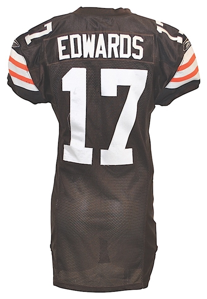 10/8/2006 Braylon Edwards Cleveland Browns Game-Used & Autographed Road Uniform (2)(JSA)