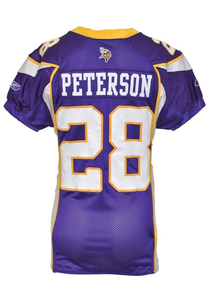 2007 Adrian Peterson Rookie Minnesota Vikings Game-Used Home Jersey (Offensive RoY & NFC Rushing Leader Season)
