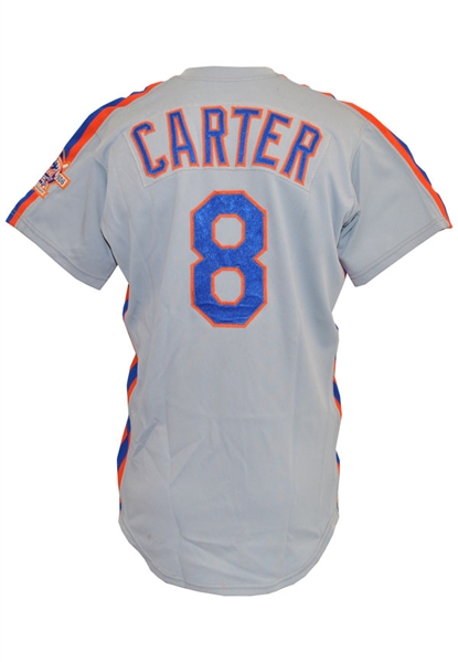 1986 Gary Carter New York Mets MLB Playoffs Game-Used & Autographed Road Jersey (JSA • Championship Season)