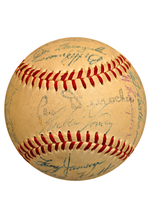 1954 New York Giants Team Signed Baseball (Full JSA • Championship Season)