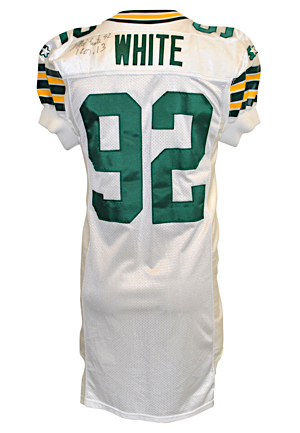 1995 Reggie White Green Bay Packers Game-Issued & Autographed Road Jersey (JSA • NFC Defensive Player of the Year)