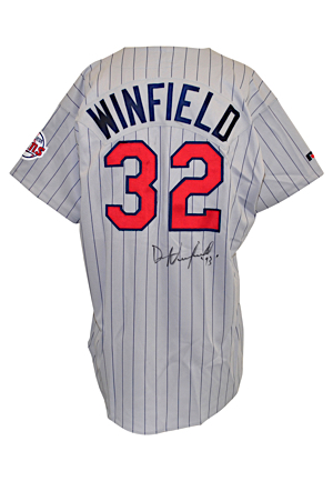 1993 Dave Winfield Minnesota Twins Game-Used & Autographed Road Jersey (JSA)