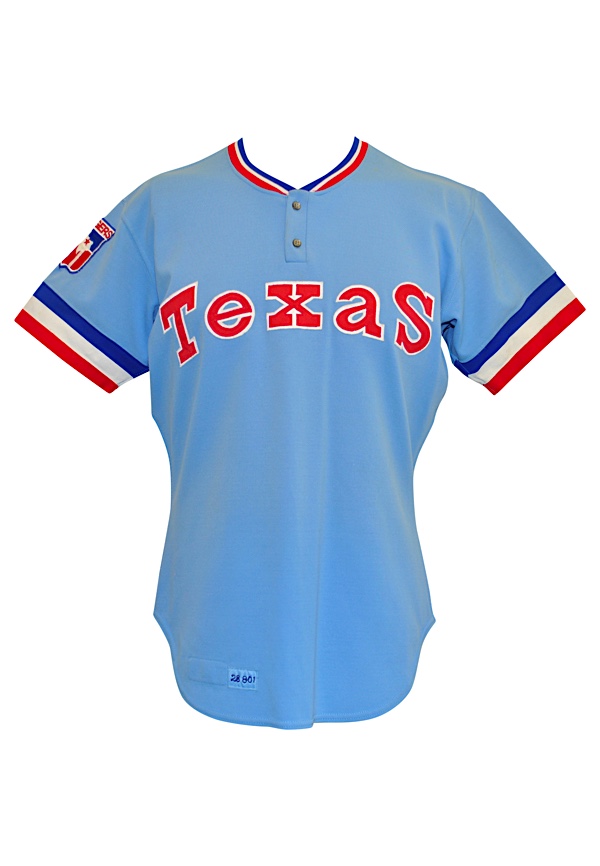 Lot Detail - 1980 Sparky Lyle Texas Rangers Game-Used Light Blue Jersey