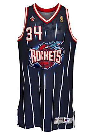 2/9/1997 Hakeem Olajuwon NBA All-Star Game-Used Houston Rockets Jersey (Photo-Matched • Sourced From Equipment Managers Family)