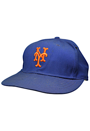 Circa 1968-69 New York Mets Coaches Worn & Autographed Cap Attributed To Yogi Berra (JSA)