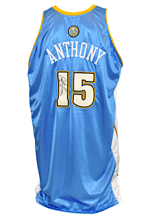 2008-09 Carmelo Anthony Denver Nuggets Game-Used & Autographed Road Jersey (JSA)