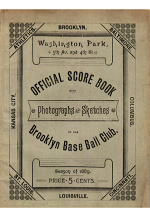 1889 Brooklyn Dodgers Official Score Book
