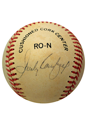 Cy Young Award Winners Autographed ONL Baseball W. Eight Sigs Including Koufax & Carlton (Full JSA)