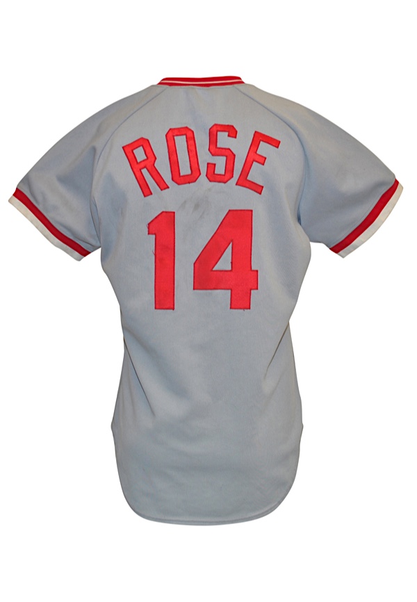 Lot Detail - 1984 Pete Rose Cincinnati Reds Game-Used & Autographed Road  Jersey (JSA)