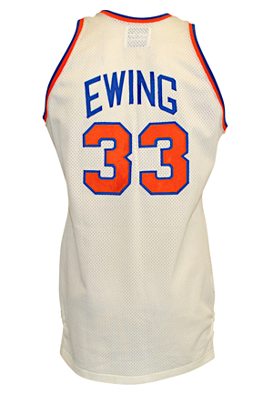 1985-86 Patrick Ewing New York Knicks Rookie Game-Used Home Jersey (ROY Season • Rare 86 Tag)