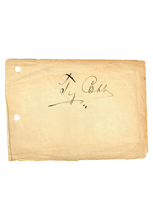 1920s Ty Cobb Autograph Cut (Full JSA LOA)