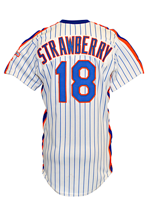 1986 Darryl Strawberry New York Mets Game-Used Home Jersey (Championship Season • Photo-Matched)