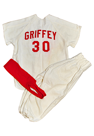 Circa 1974 Ken Griffey Jr. Cincinnati Reds Father-Son Day Worn Flannel Uniform (3)(Sourced From the Attic of His Childhood Home)