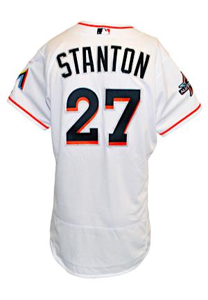 4/12/2017 Giancarlo Stanton Miami Marlins Game-Used Home Jersey (MLB Authenticated • Photo-Matched • Worn To Hit First Two Home Runs Of Season • Historic MLB HR & RBI Leader Season)