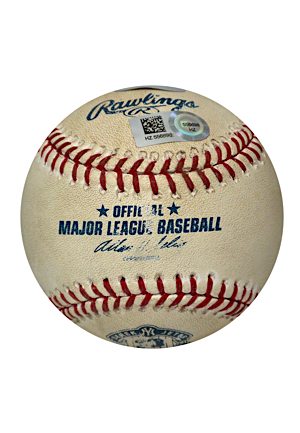9/25/2014 Game-Used Baseball From Derek Jeters Final Game At Yankee Stadium (MLB Hologram • Steiner Sports LOA)