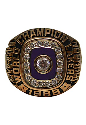 1988 Los Angeles Lakers Magic Johnson World Champions Salesman Sample Ring 