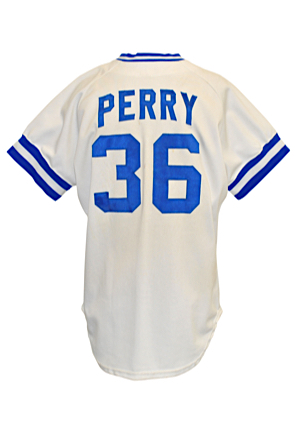 1983 Gaylord Perry Kansas City Royals Game-Used & Autographed Home Jersey (JSA • Final Season)