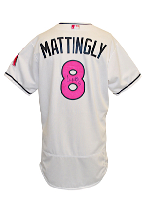 5/8/2016 Don Mattingly Miami Marlins Manager-Worn & Autographed Mothers Day Home Jersey (JSA • MLB Authenticated)