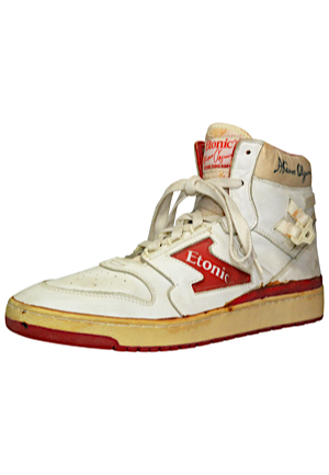Circa 1985 Hakeem Olajuwon Rookie Era Houston Rockets Game-Used Sneaker (JSA • Signed "Akeem")