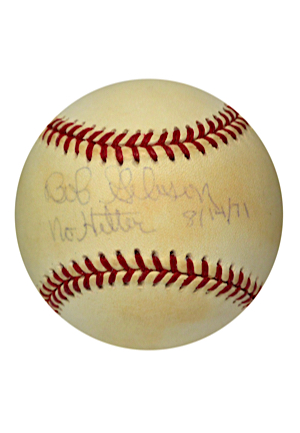 Bob Gibson Single-Signed Baseball With No-Hitter 8/14/71 Inscription (JSA)