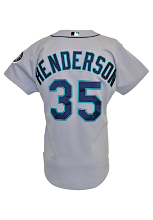 2000 Ricky Henderson Seattle Mariners Game-Used Road Jersey