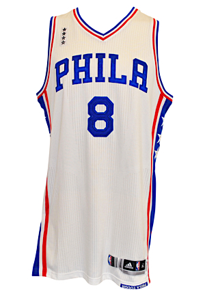 2015-16 Jahlil Okafor Philadelphia 76ers Game-Used Rookie Home & Road Jersey (2)