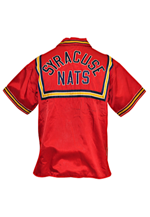 Mid 1950s Paul Seymour Syracuse Nationals Player-Worn Satin Warm-Up Jacket (Exceedingly Rare)