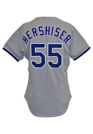 1991 Orel Hershiser Los Angeles Dodgers Game-Used Road Jersey
