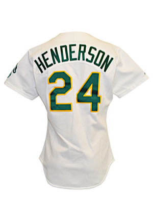 1991 Rickey Henderson Oakland As Game-Used Home Jersey