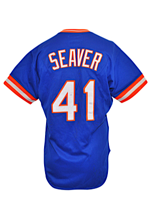 1983 Tom Seaver New York Mets Game-Used & Autographed Blue Alternate Jersey (JSA)