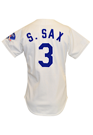 1983 Steve Sax Los Angeles Dodgers Game-Used Home Jersey