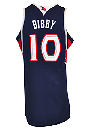 2008-09 Mike Bibby Atlanta Hawks Game-Used Playoffs Road Jersey (NBA LOA)