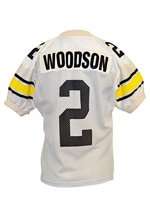 1995-96 Charles Woodson Michigan Wolverines Game-Issued Road Jersey
