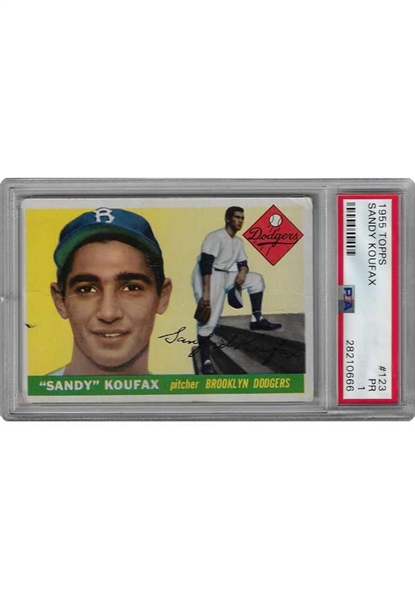 1955 Topps Sandy Koufax #123 Rookie Baseball Card (PSA Graded PR1)