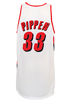 2000-01 Scottie Pippen Portland Trail Blazers Game-Used Home Jersey