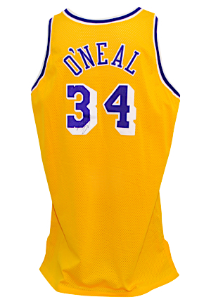 1996-97 Shaquille ONeal Los Angeles Lakers Game-Used & Autographed Home Jersey (JSA)