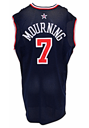 2000 Alonzo Mourning Team USA Olympic Game-Used Blue Jersey