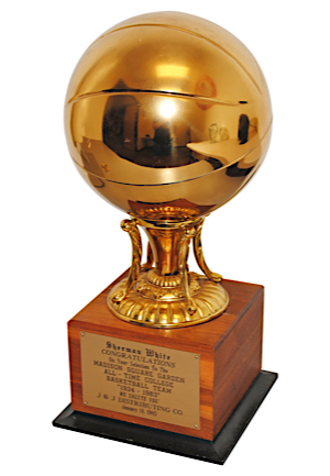 1934-83 Madison Square Garden All-Time College Basketball Team Trophy Presented To Sherman White Of Long Island University