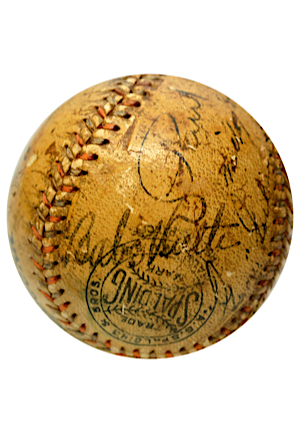 Babe Ruth, HOF & Stars Autographed Babe Ruth “Home Run Special” Baseball (JSA)