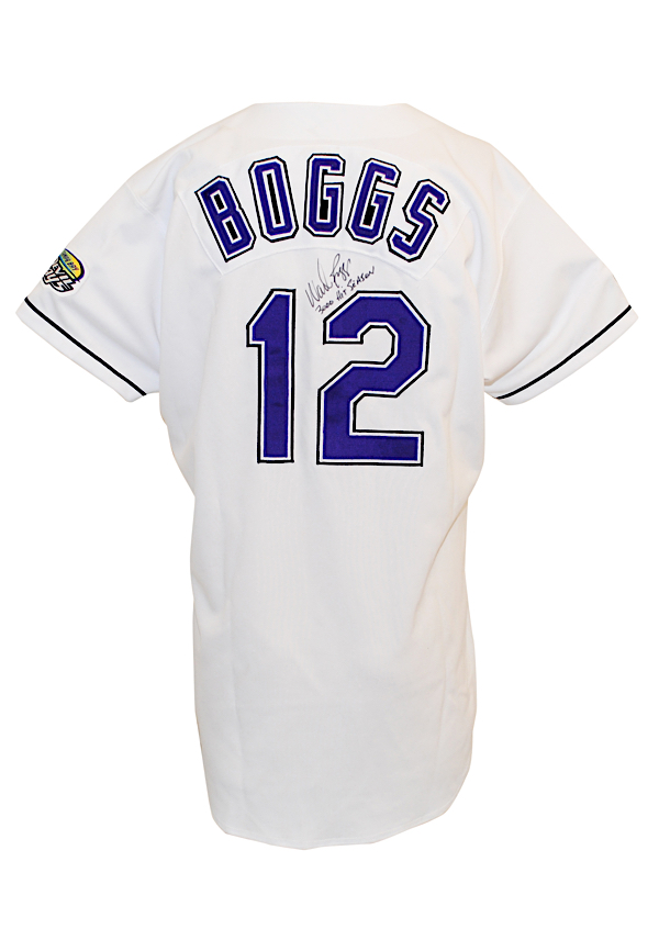 Lot Detail - 1999 Wade Boggs Tampa Bay Devil Rays Game-Used & Autographed  Home Uniform & Cap (3)(JSA • Boggs LOA)