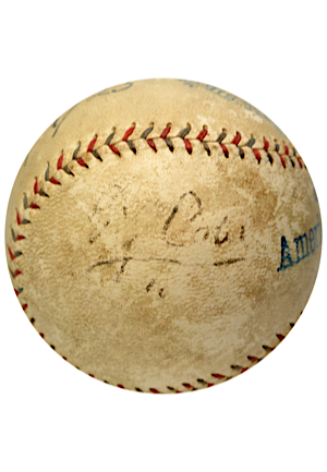 7/4/25 Ty Cobb Single-Signed OAL Baseball (JSA • Red Schoendienst Estate)