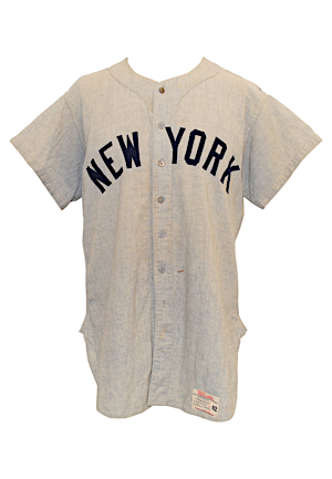 1958 Bill "Moose" Skowron New York Yankees Game-Used Road Flannel Jersey 
