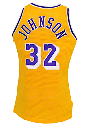 1990-91 Magic Johnson Los Angeles Lakers Game-Used & Autographed Home Jersey (JSA • DC Sports • Beckett)