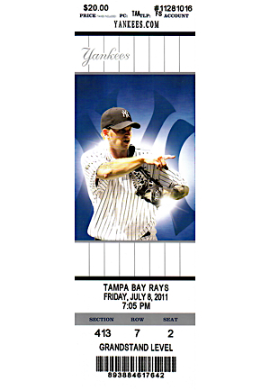 9/22/2011 New York Yankees Ticket From Dellin Betances MLB Debut