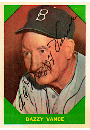 1960 Dazzy Vance Autographed Fleer "Baseball Greats" Card (Full JSA)