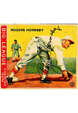 1933 Rogers Hornsby St. Louis Cardinals Autographed Goudey Card (Full JSA)