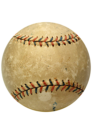 1920s Babe Ruth New York Yankees Single-Signed OAL Baseball With Home Run #17 Inscription (Full JSA)