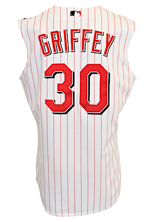2005 Ken Griffey Jr. Cincinnati Reds Game-Used & Autographed Home Vest (JSA • PSA/DNA • Graded A10)