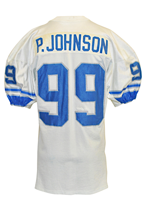1996 Thomas "Pepper" Johnson Detroit Lions Game-Used Road Jersey (Repair)